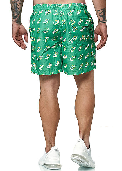 Merchcode TB Herren Swim Shorts Sprite Logo Print 2-Pockets grün weiss